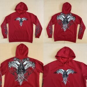 Fresh Laundry Men's Size XL Skeleton Reaper Graphic Hooded Sweatshirt